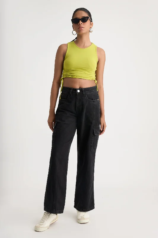 Celebrity Picks Black Urban Cargo Jeans