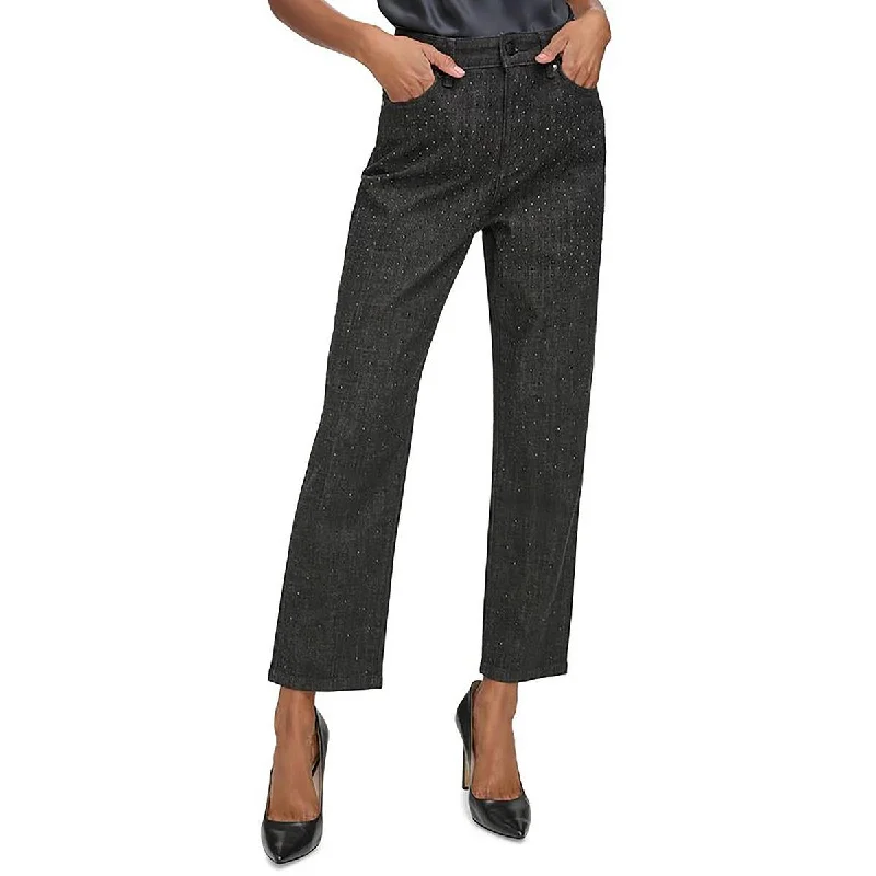 Design Must-have Cannes Womens High-Rise Straight Leg Cropped Jeans