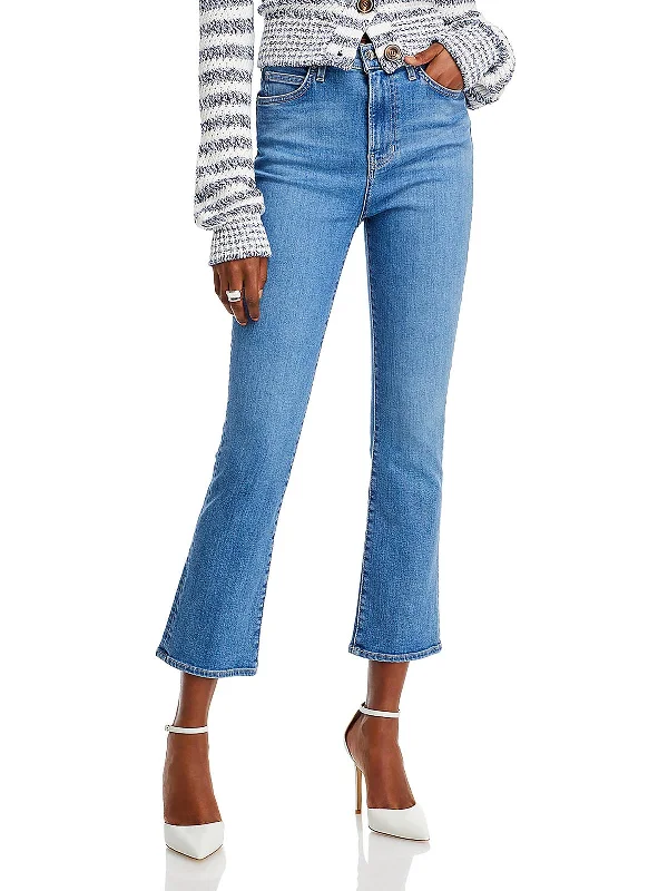 Personalized Clothing Carly Womens Denim Cropped Flared Jeans