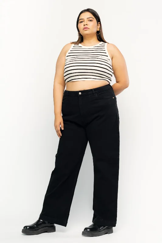 High Street Series High Waist Raven Straight Jeans