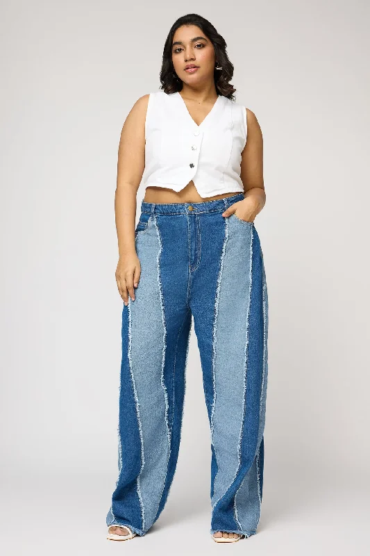 Luxe Comfort Dual Hue Denim Curve Straight Fit Jeans