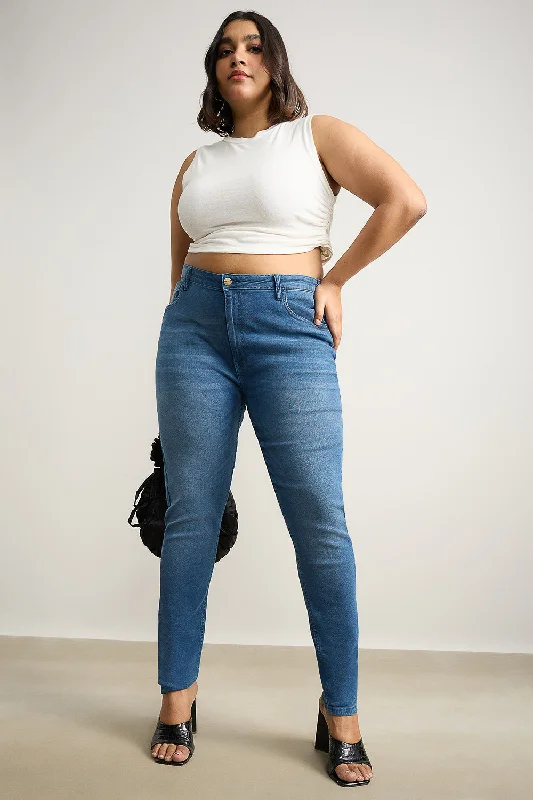 Modern Comfort Wear Curvy Fit High Rise Indigo Skinny Jeans