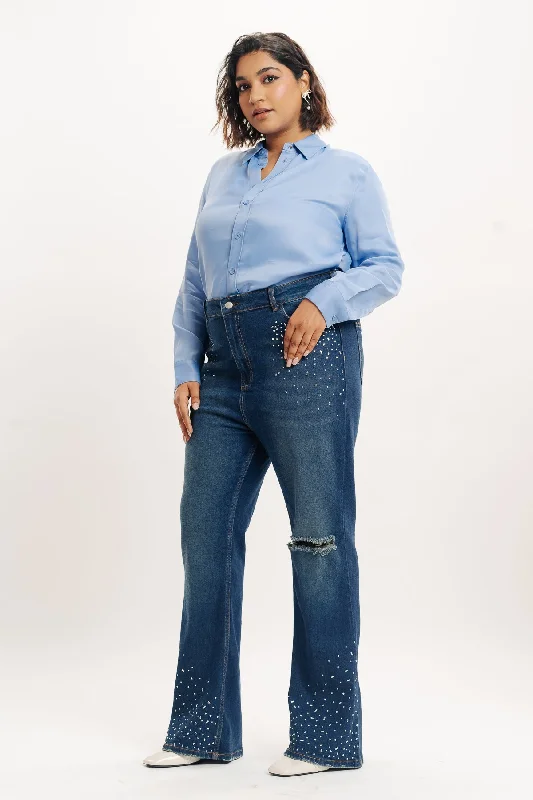 Classic Choice Embellished Indigo Bootcut Jeans