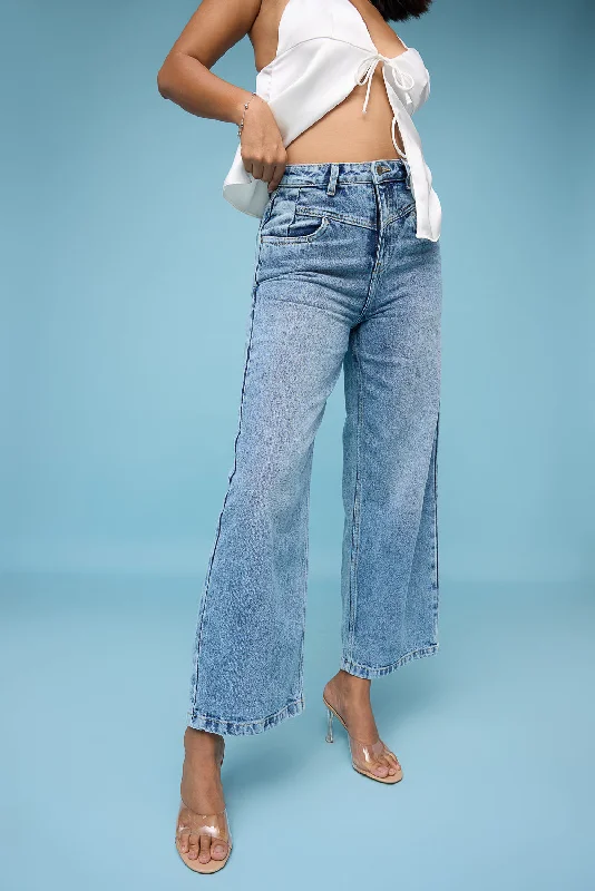Elegant Series Whiskered Light Straight Leg Jeans
