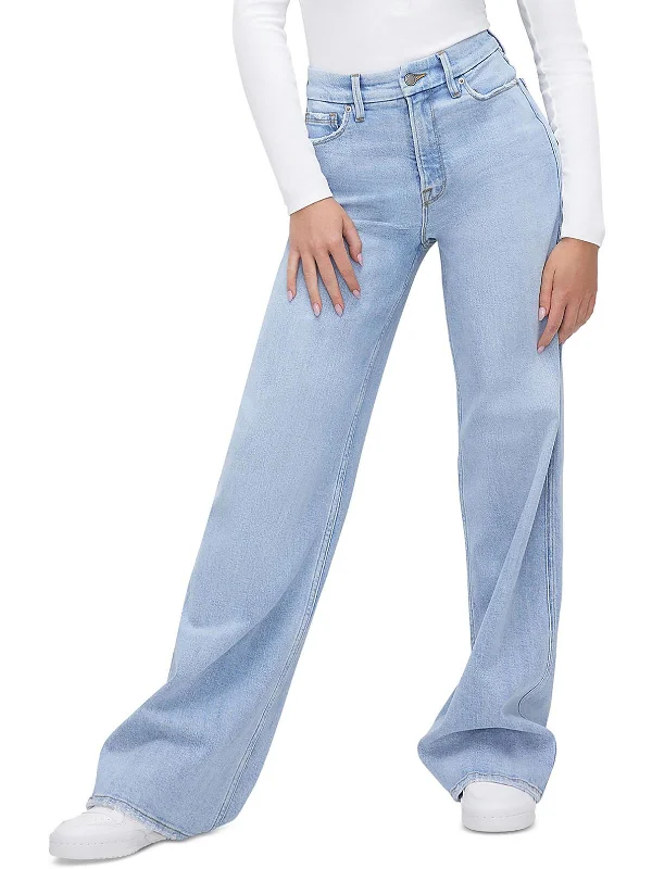 Classic GOOD SKATE Womens High Rise Denim Wide Leg Jeans