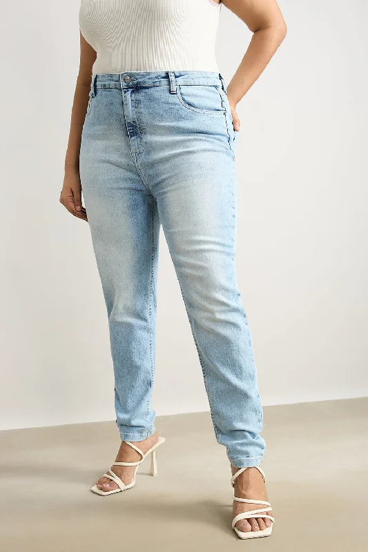 Relaxed Dresses Skinny Fit Jeans-Ice Blue Wash