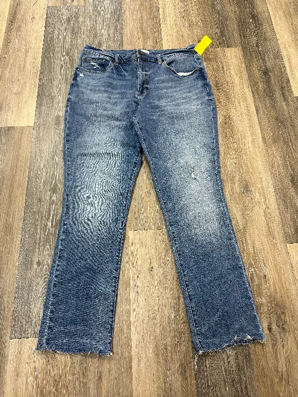 British Style Jeans Boot Cut By Oliver Logan In Blue Denim, Size: 14