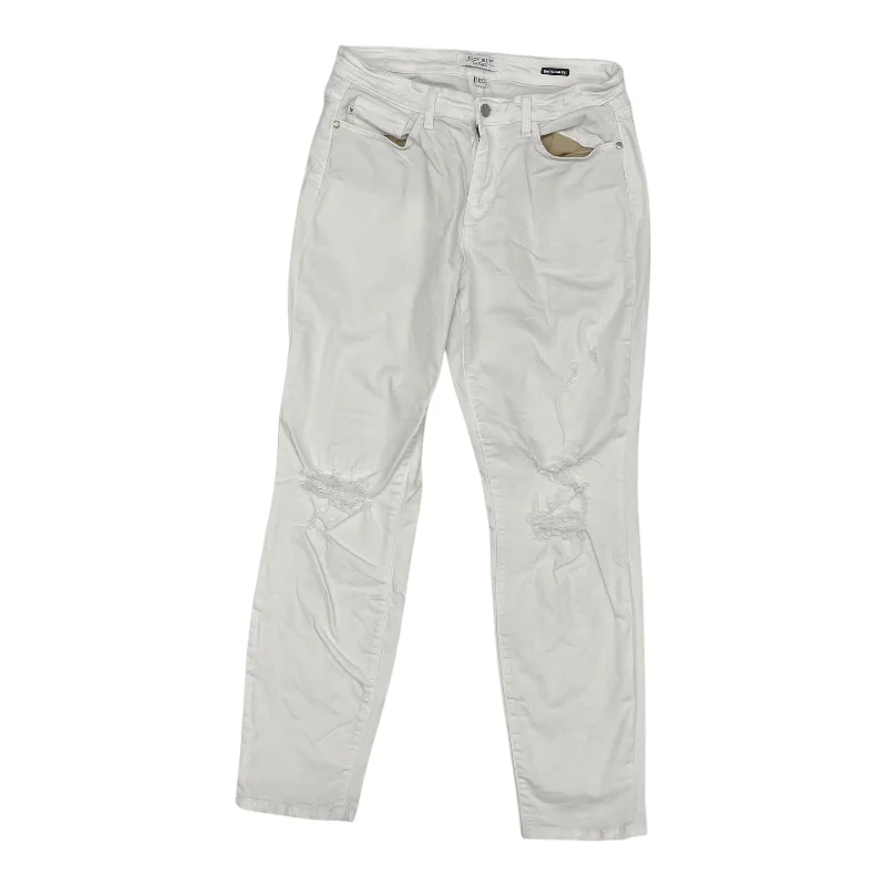 Elegant Wear Jeans Boyfriend By Judy Blue In White Denim, Size:10