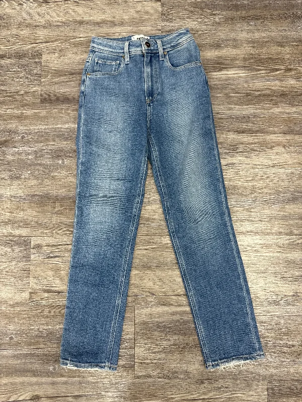 Stylish Jackets Jeans Designer By Paige In Blue Denim, Size: 000