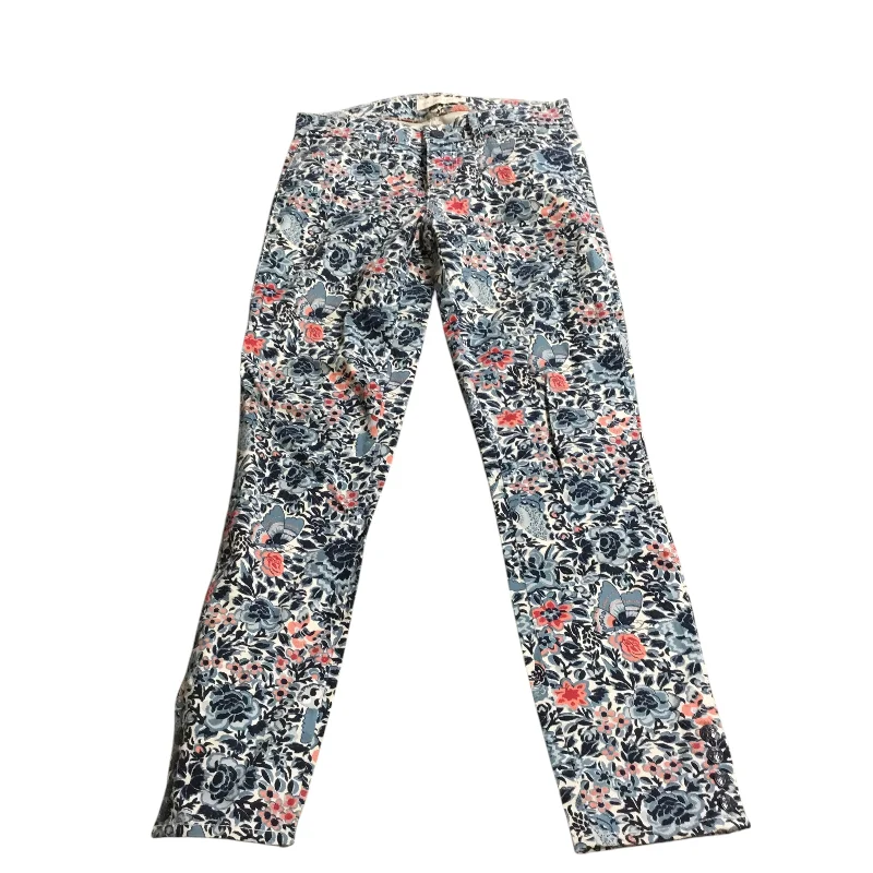 Breezy Comfort Jeans Designer By Tory Burch In Blue & Tan, Size: 24