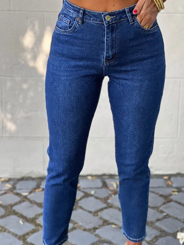 Eye-catching Personality Jeans mom DROTEA - BLEU