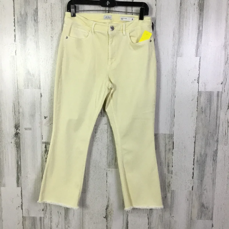 Comfy Chic Wear Jeans Flared By J. Jill In Yellow Denim, Size: 8