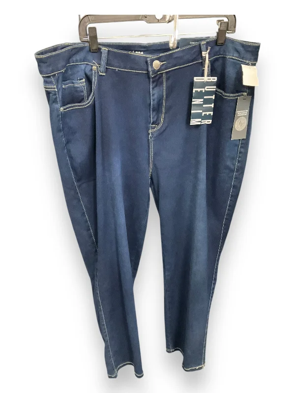 Girl Style Jeans Skinny By Avenue In Blue Denim, Size: 20