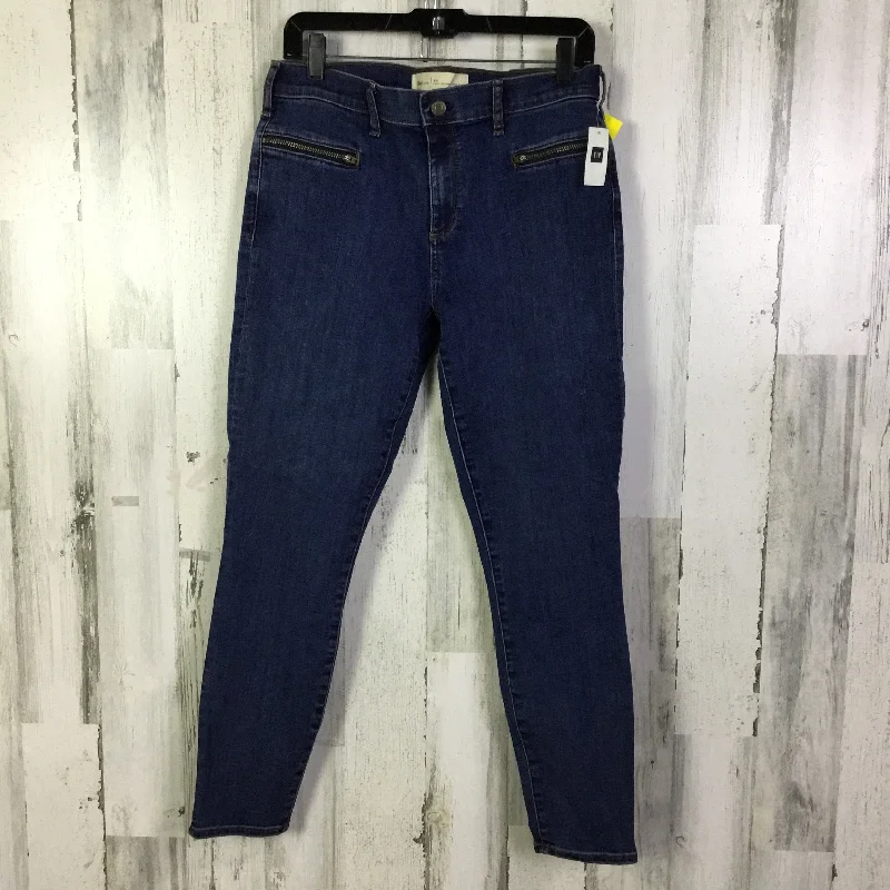 Relaxed Fashion Jeans Skinny By Gap In Blue Denim, Size: 12