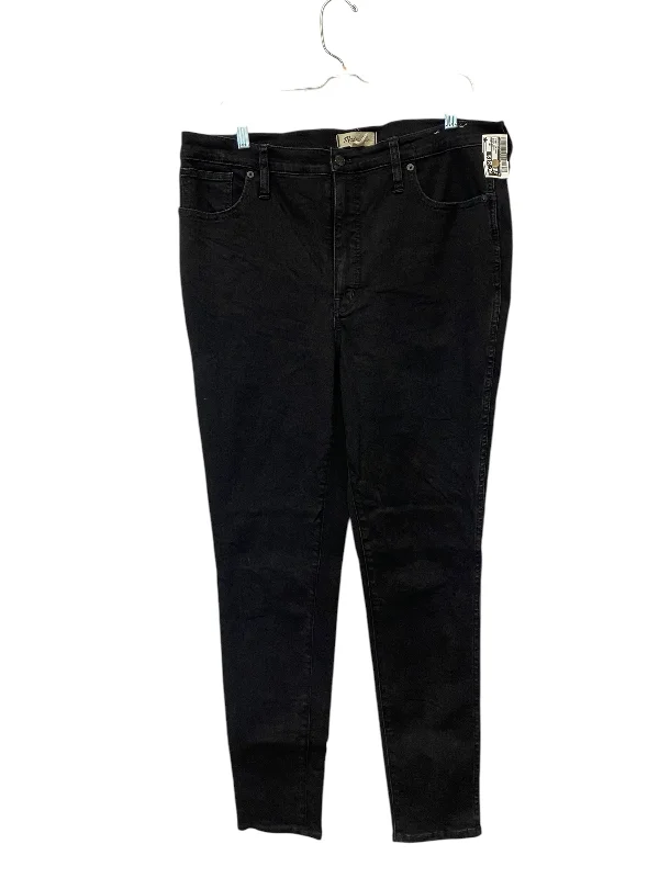 High-end Wear Jeans Skinny By Madewell In Black Denim, Size: 14l