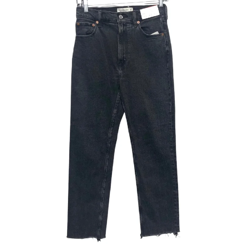 European And American Style Jeans Straight By Abercrombie And Fitch In Grey Denim, Size: 2