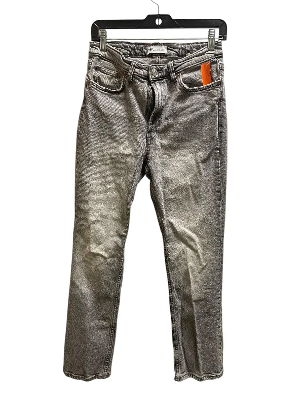Soft Tops Jeans Straight By Zara In Grey Denim, Size: 6
