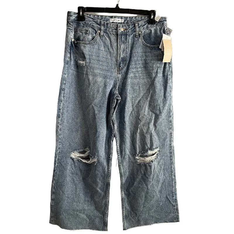Fresh Comfort Jeans Wide Leg By Just Fab In Blue Denim, Size: 14