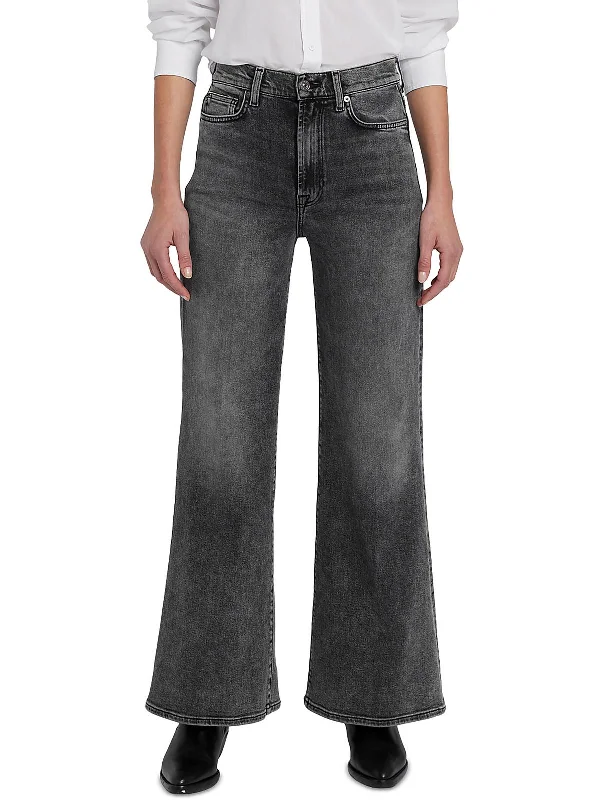 Cozy Chic Wear Jo Womens Ultra High Rise Dark Wash Wide Leg Jeans