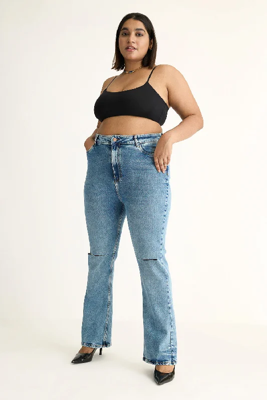 Spiritual Vitality Urban Edge Knee Distressed Bootcut Jeans