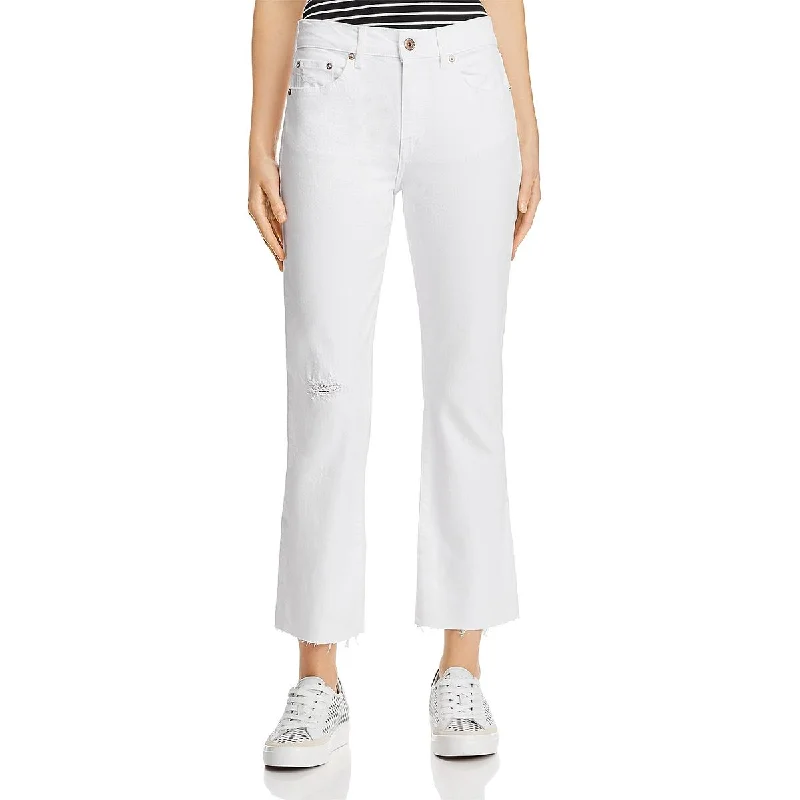 Soft Feel Lennon Womens High Rise Distressed Jeans