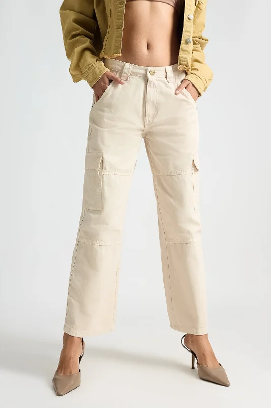Minimalism Denim Light Tan Cargo Pants