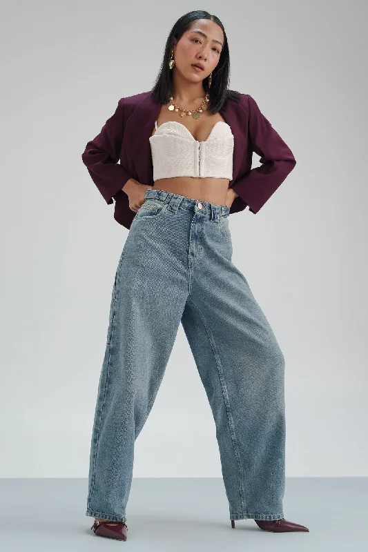 Trendy Comfort Lush Blue Balloon Fit Jeans