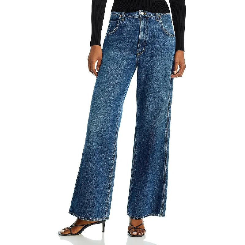 Sporty Wear Magda Womens High Rise Carpenter Wide Leg Jeans