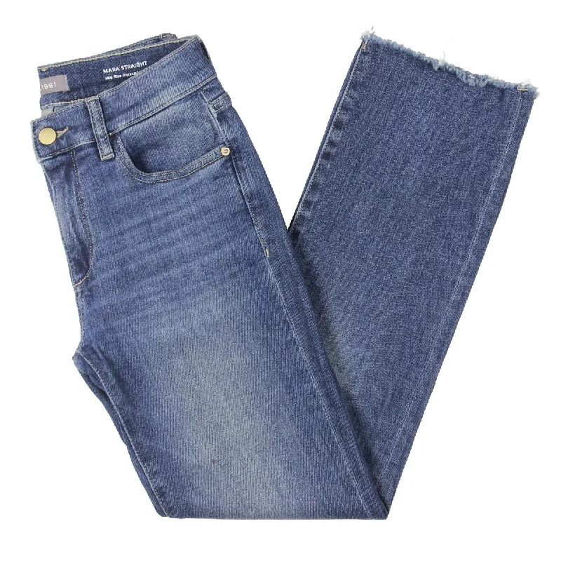 British Style Mara Womens Denim Medium Wash Straight Leg Jeans