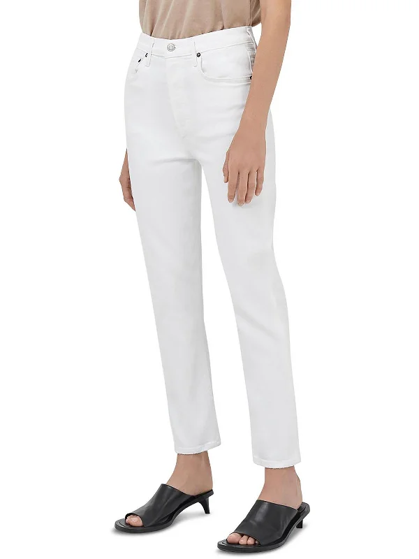 Fashion Wear Riley Womens High Rise Denim Cropped Jeans