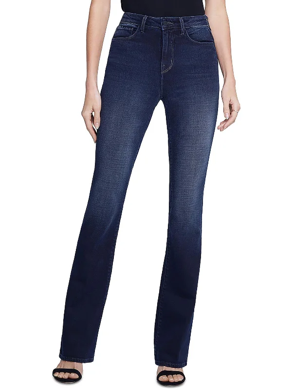 Fashion Style Selma Womens High Rise Dark Wash Bootcut Jeans