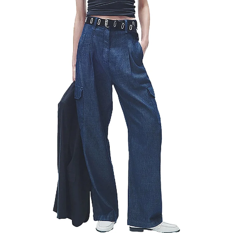 Classic Style Womens Cargo Wide Leg Wide Leg Jeans