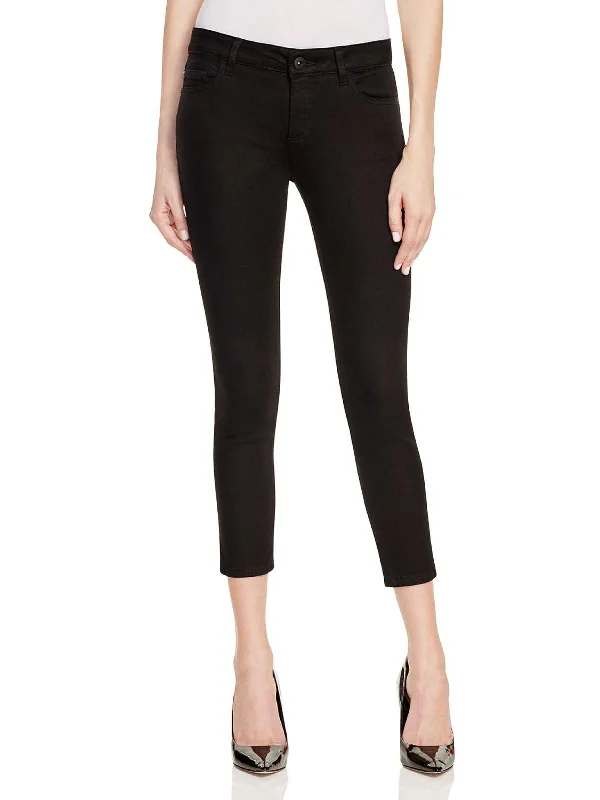 Layered Style Womens Cropped Mid Rise Skinny Jeans
