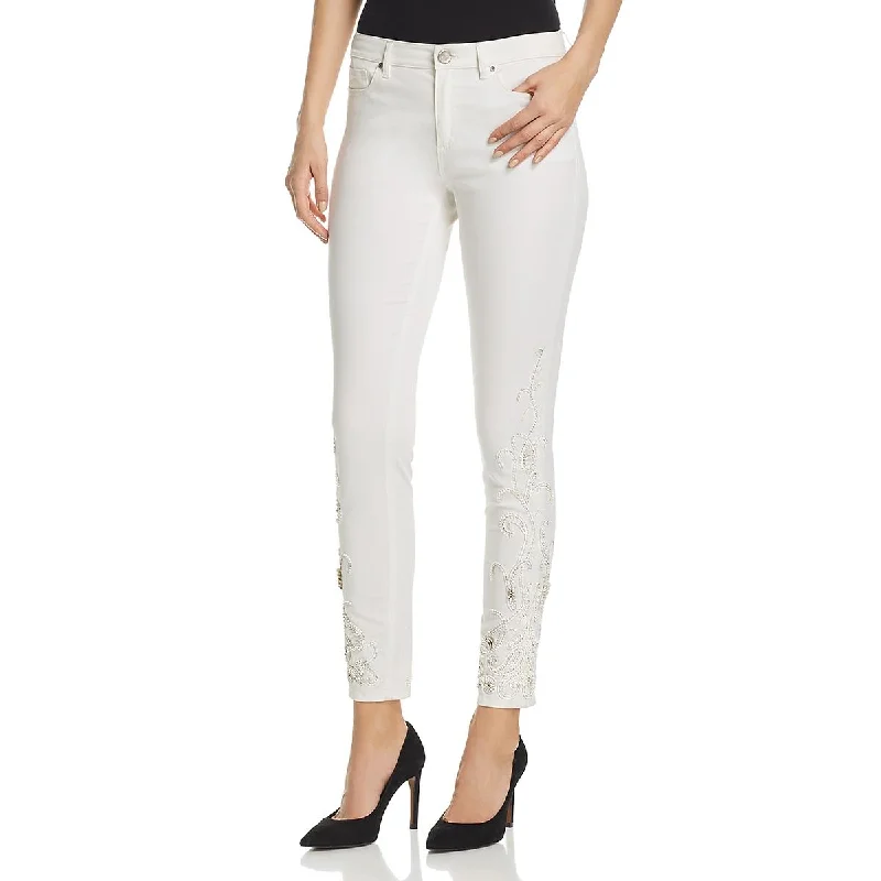 Relaxed Tops Womens Denim Embellished Skinny Jeans