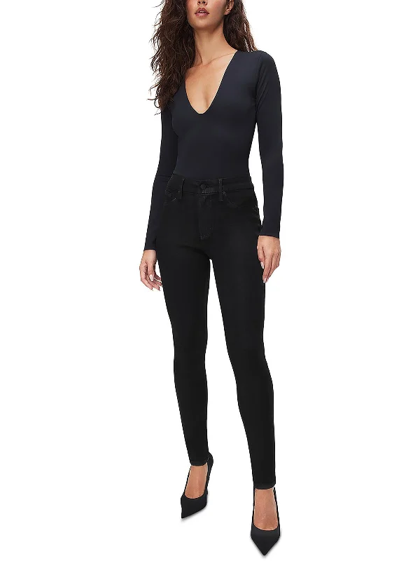 High-quality Fabrics Womens High-Rise Coated Skinny Jeans