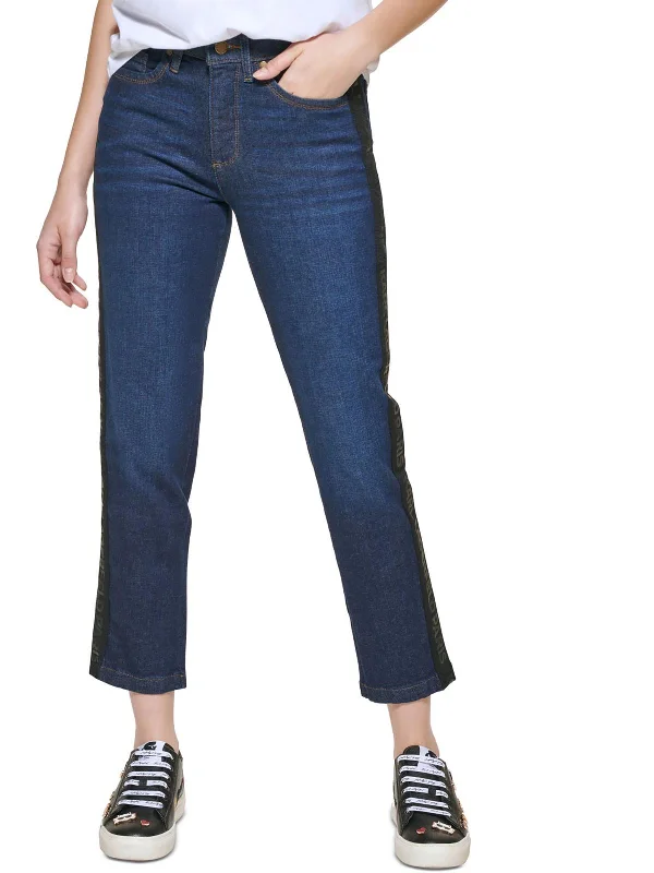 Trendy Dresses Womens High Rise Dark Wash Straight Leg Jeans