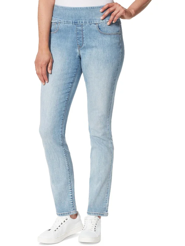 Energy Wear Womens High Rise Pull On Straight Leg Jeans