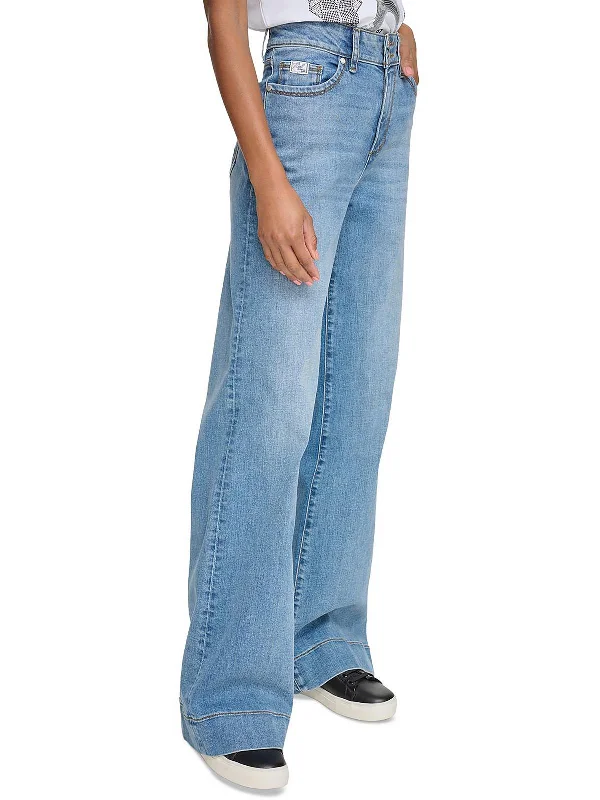 Sports And Leisure Womens High Rise Wide Leg Flared Jeans
