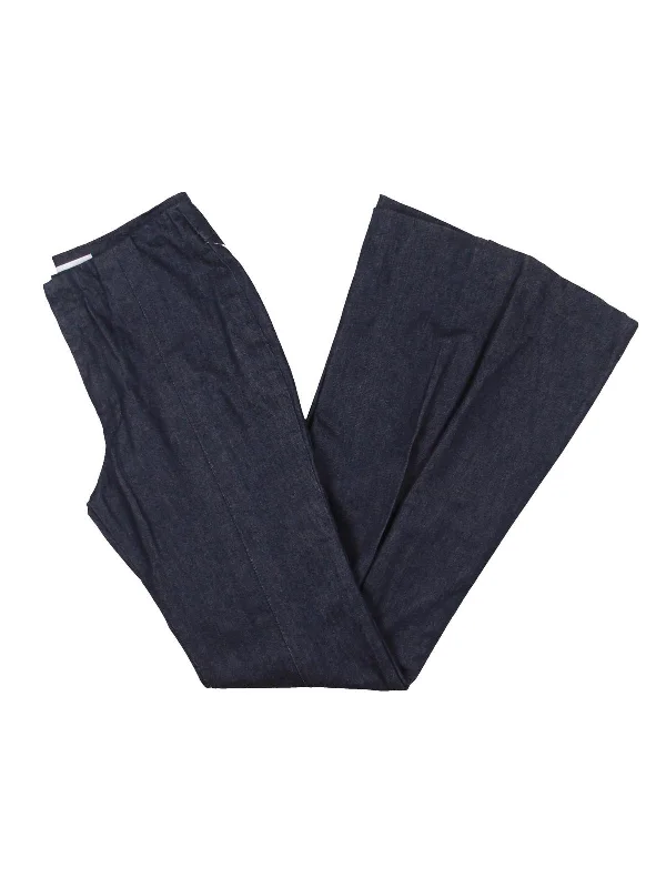 Casual Comfort Wear Womens Mid Rise Dark Wash Flared Jeans