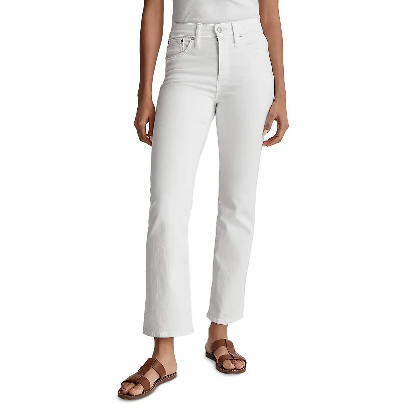 Relaxed Tops Womens Mid-Rise Solid Bootcut Jeans