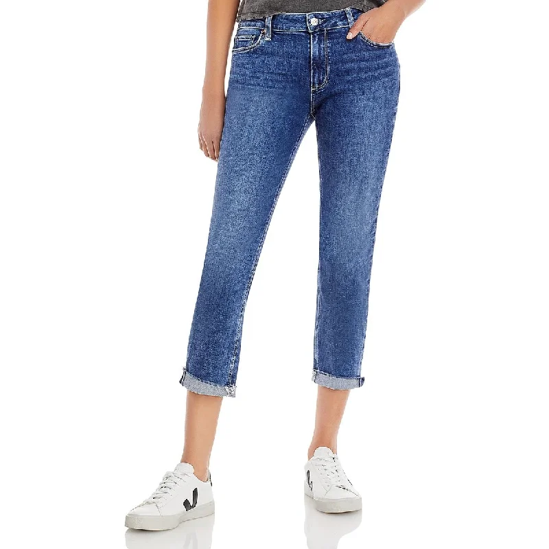Soft Textures Womens Raw Hem Skinny Boyfriend Jeans