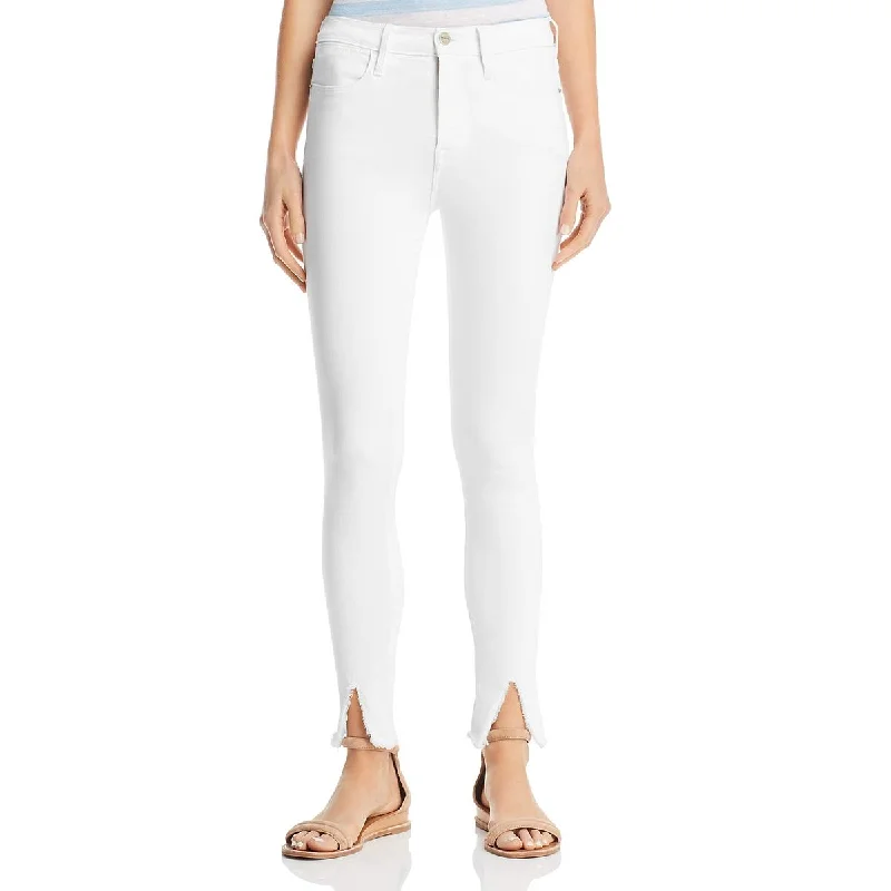 Comfortable Fashion Looks Womens Raw Hem Split Hem Skinny Jeans