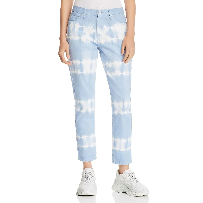 Lounge Wear Womens Tie-Dye High Rise Straight Leg Jeans