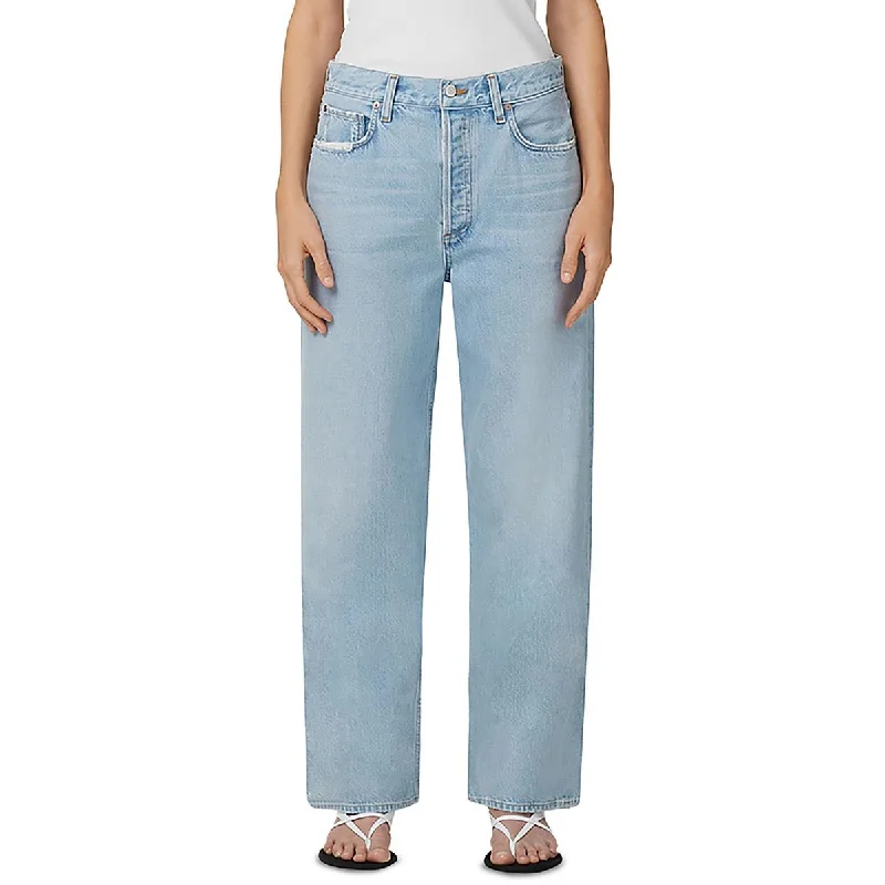 Personal Charm Womens Wide Leg Low Sling Baggy Wide Leg Jeans