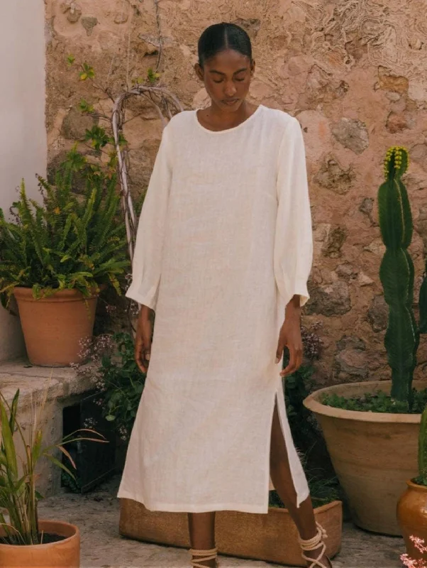 European And American Style Amalia Linen Long-length Dress | Multiple Colours
