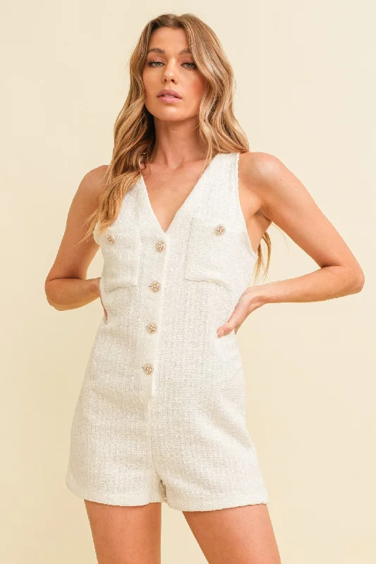 Elegant Fit Paris romper in white