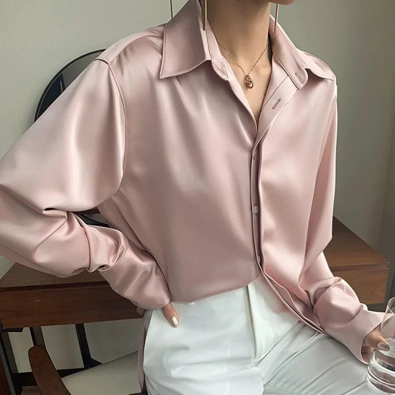 Spring Fashion Delilah Luxe Satin Shirt