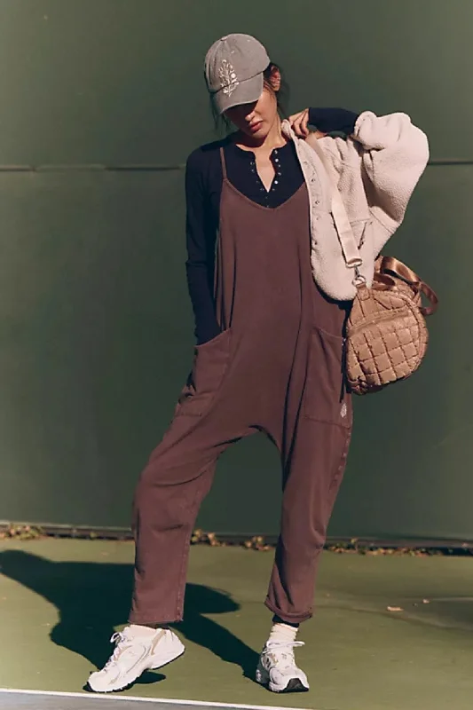Luxe Comfort Free People: Hot Shot Onesie in Dark Espresso