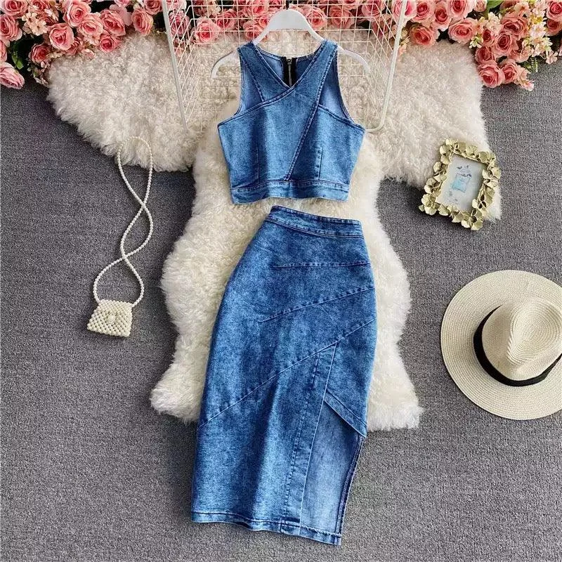 Breezy Style Frosted Denim Coords