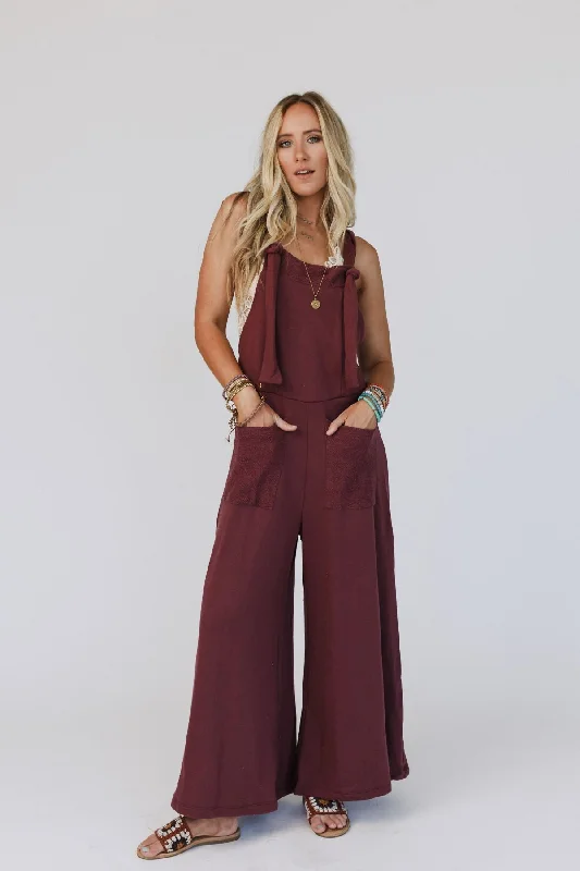 Free And Comfortable Jodi Jumpsuit - Wine